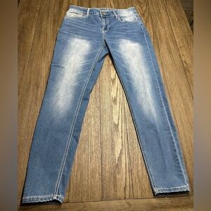 Mid-Rise Skinny Copperflash Bling on Back Jeans - Size 10